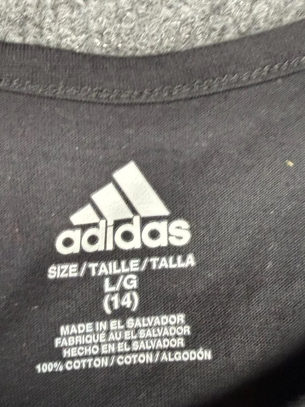 Adidas Girls Youth Large 14 Graphic T-Shirt Black Short Sleeve Cotton Top